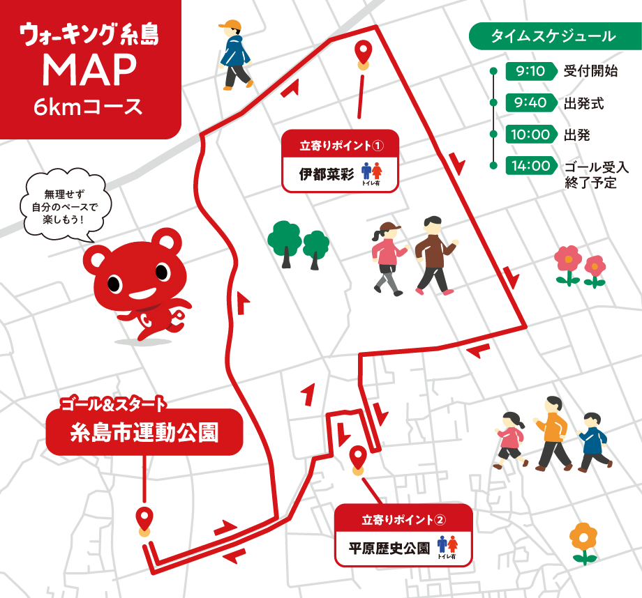 ウォーキング糸島MAP6kmコース
