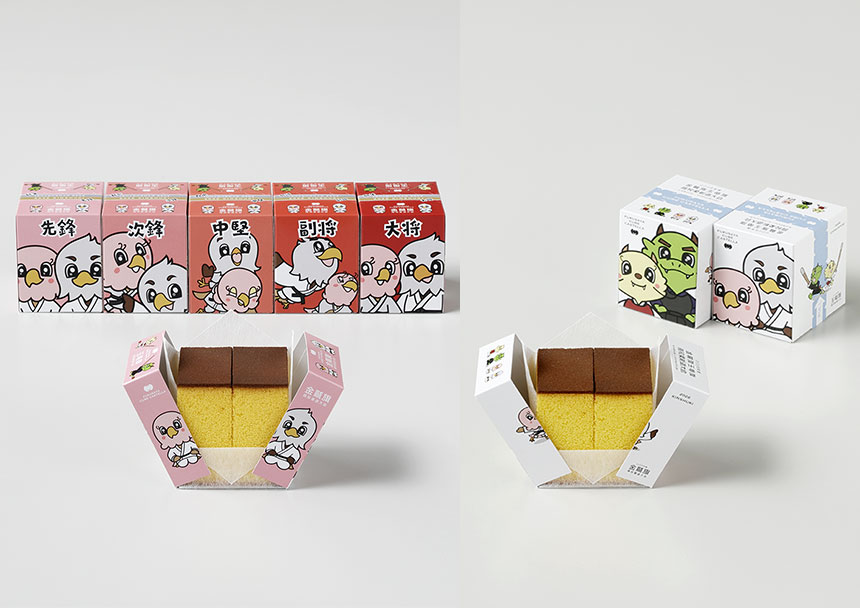カステラ5個セット（左）、単品（右）