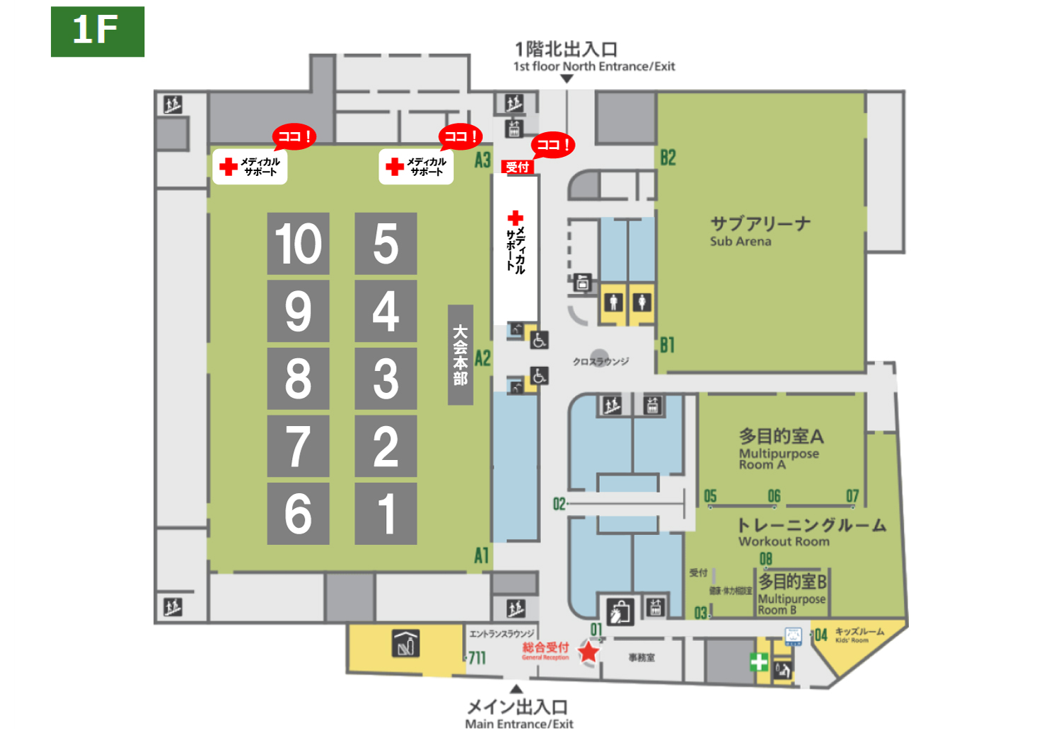 メディカルサポート場所